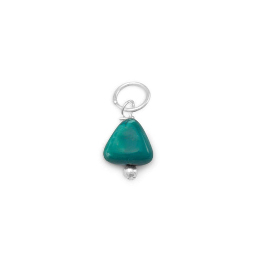 Reconstituted Turquoise Nugget Charm - December Birthstone freeshipping - Higher Class Elegance