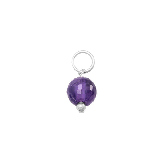 Faceted Amethyst Bead Charm - February Birthstone freeshipping - Higher Class Elegance