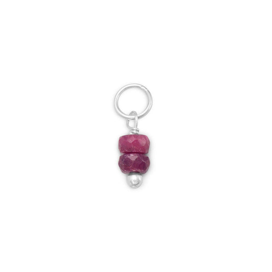 Corundum Rondell Charm - July Birthstone freeshipping - Higher Class Elegance