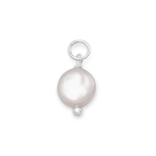 Cultured Freshwater Coin Pearl Charm - June Birthstone freeshipping - Higher Class Elegance
