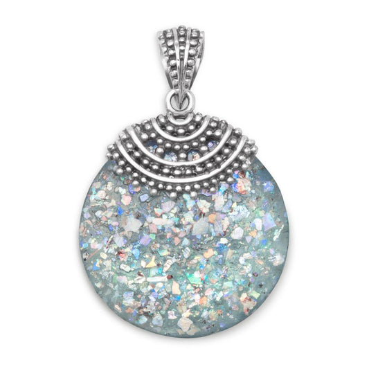 Roman Glass Beaded Top Pendant freeshipping - Higher Class Elegance