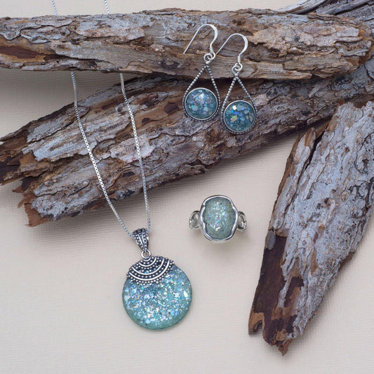 Roman Glass Beaded Top Pendant freeshipping - Higher Class Elegance