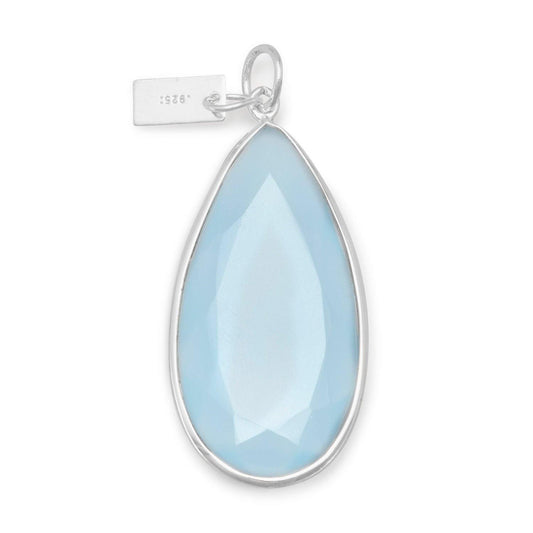 Blue Chalcedony Pear Shape Pendant freeshipping - Higher Class Elegance