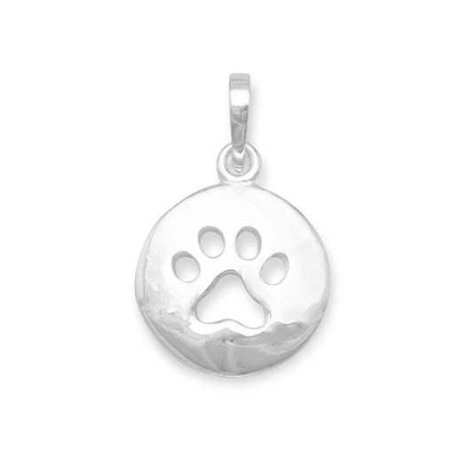 Round Cut Out Paw Print Pendant freeshipping - Higher Class Elegance