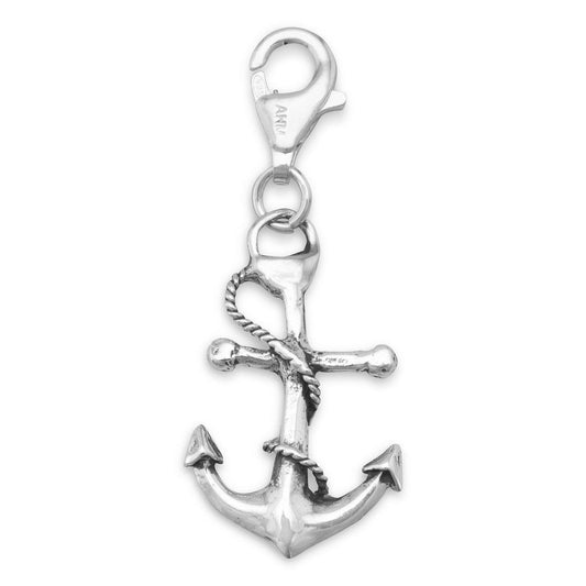 Oxidized Anchor Charm with Lobster Clasp freeshipping - Higher Class Elegance