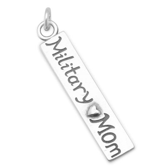 Oxidized Military Mom Charm freeshipping - Higher Class Elegance
