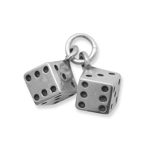 Oxidized Pair of Dice Charm freeshipping - Higher Class Elegance