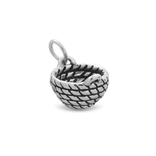 Oxidized Woven Basket Charm freeshipping - Higher Class Elegance