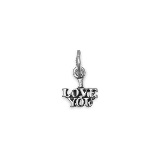 Oxidized "I Love You" Charm freeshipping - Higher Class Elegance