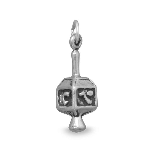 Oxidized Dreidel Charm freeshipping - Higher Class Elegance