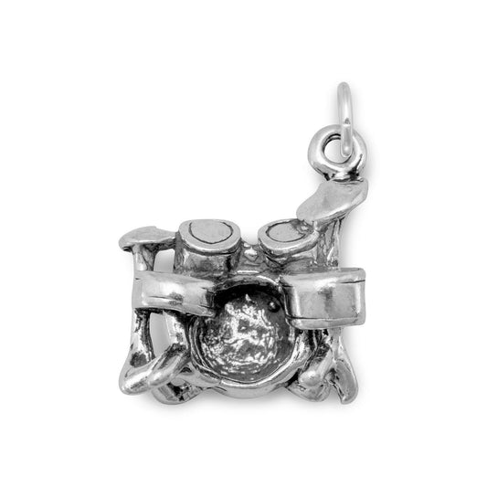 Oxidized Drum Set Charm freeshipping - Higher Class Elegance
