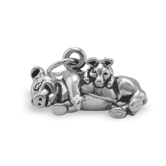 Adorable Oxidized Pig with Piglet freeshipping - Higher Class Elegance
