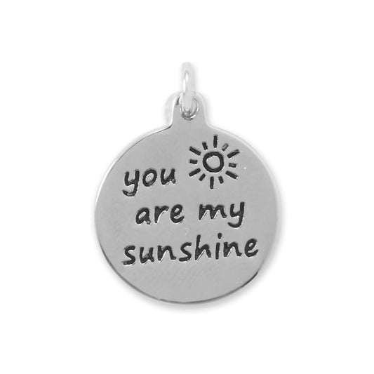 Oxidized "You Are My Sunshine" Charm freeshipping - Higher Class Elegance
