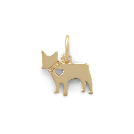 14 Karat Gold Plated Darling Dog Charm freeshipping - Higher Class Elegance