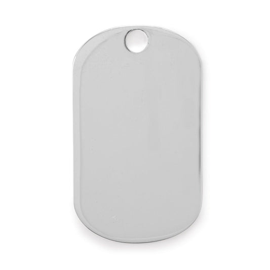 Engravable Rhodium Plated Dog Tag Pendant freeshipping - Higher Class Elegance