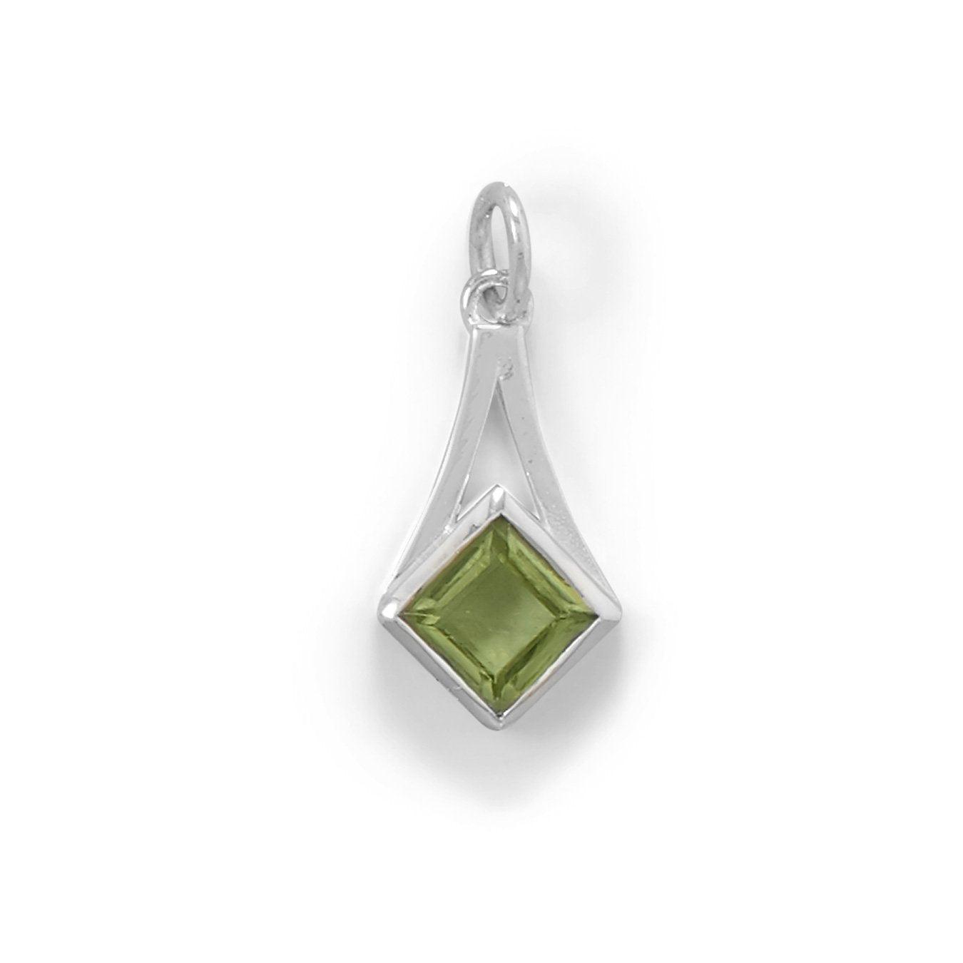 Sterling Silver Faceted Peridot Pendant freeshipping - Higher Class Elegance
