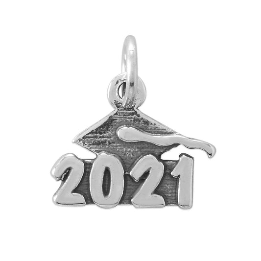Oxidized "2021" Graduation Charm freeshipping - Higher Class Elegance