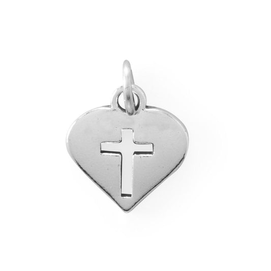 Cutout Cross in Heart Charm freeshipping - Higher Class Elegance