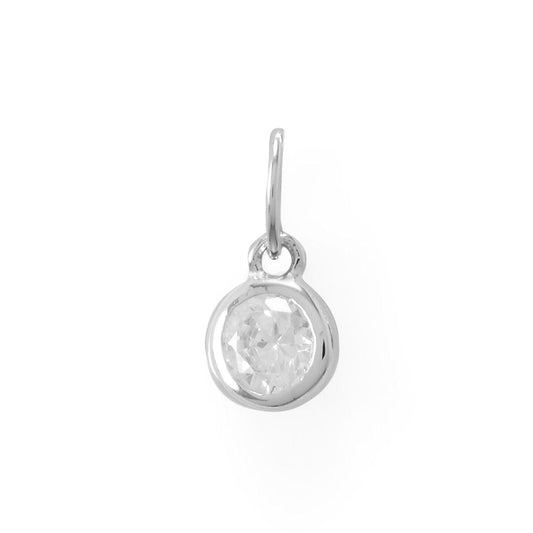 Round CZ April Birthstone Charm freeshipping - Higher Class Elegance