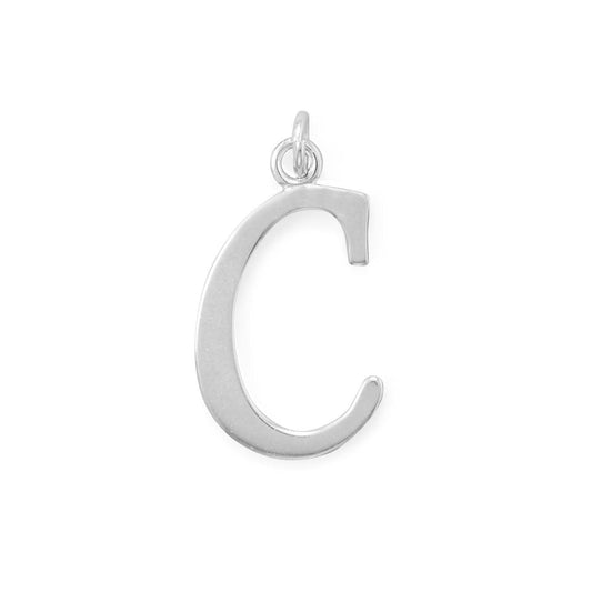 Polished Letter C Initial Pendant freeshipping - Higher Class Elegance
