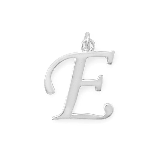 Polished Letter E Initial Pendant freeshipping - Higher Class Elegance