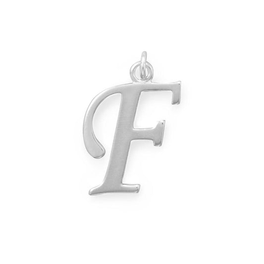 Polished Letter F Initial Pendant freeshipping - Higher Class Elegance