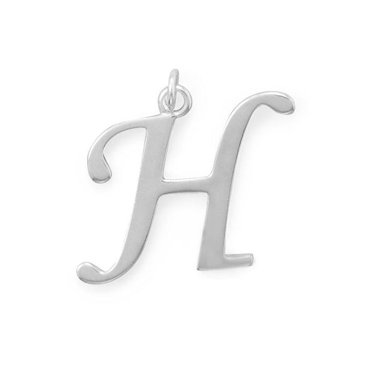 Polished Letter H Initial Pendant freeshipping - Higher Class Elegance