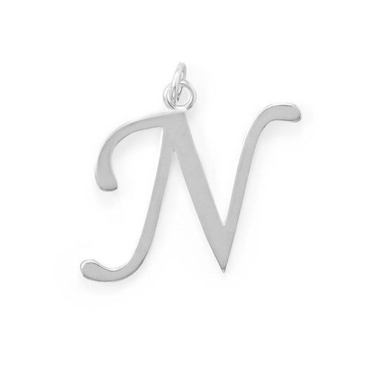 Polished Letter N Initial Pendant freeshipping - Higher Class Elegance