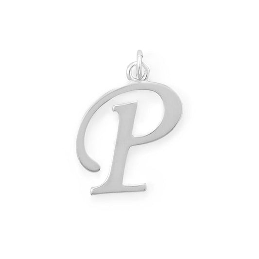 Polished Letter P Initial Pendant freeshipping - Higher Class Elegance