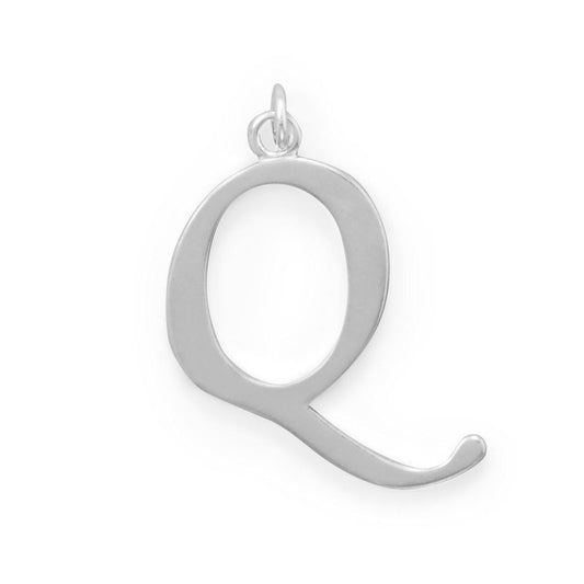 Polished Letter Q Initial Pendant freeshipping - Higher Class Elegance