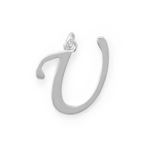 Polished Letter U Initial Pendant freeshipping - Higher Class Elegance