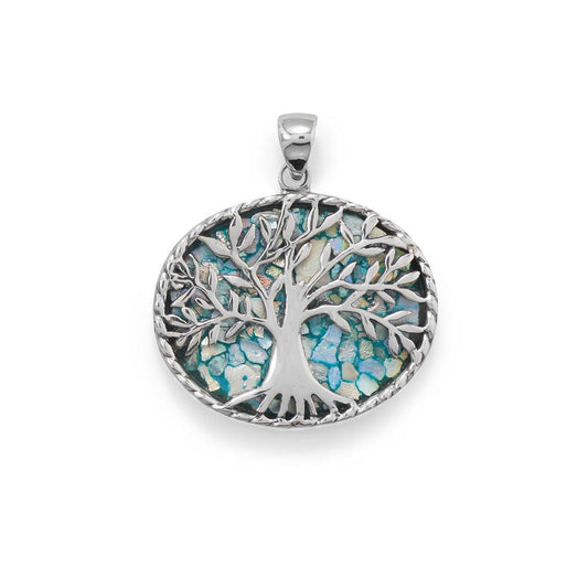 Oxidized Roman Glass Tree of Life Pendant freeshipping - Higher Class Elegance