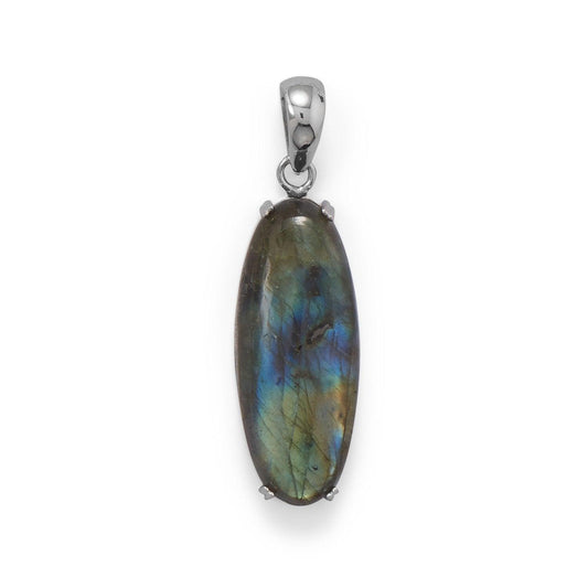 Large Oval Labradorite Pendant freeshipping - Higher Class Elegance