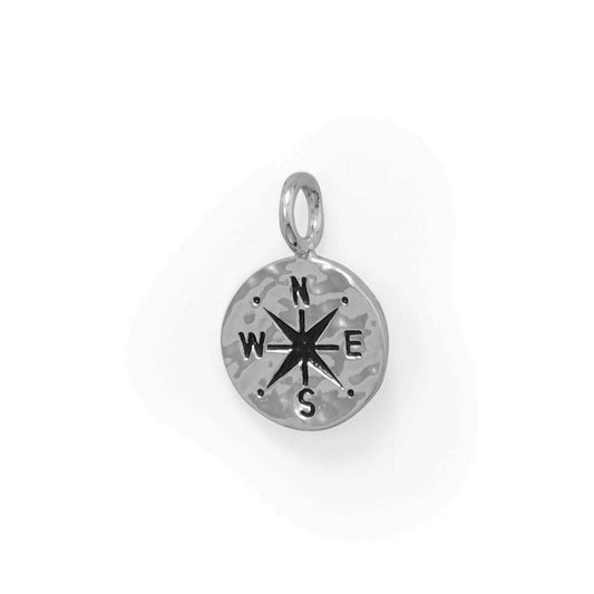 Keep It Moving! Hammered Compass Pendant freeshipping - Higher Class Elegance