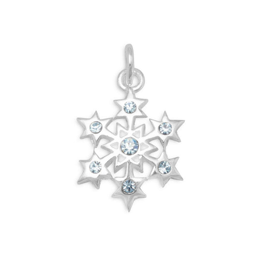 Small Aqua Crystal Snowflake Charm freeshipping - Higher Class Elegance