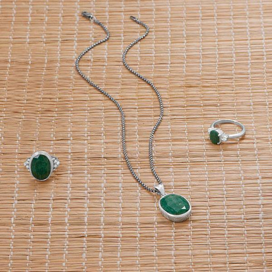 Oval Faceted Beryl Pendant freeshipping - Higher Class Elegance