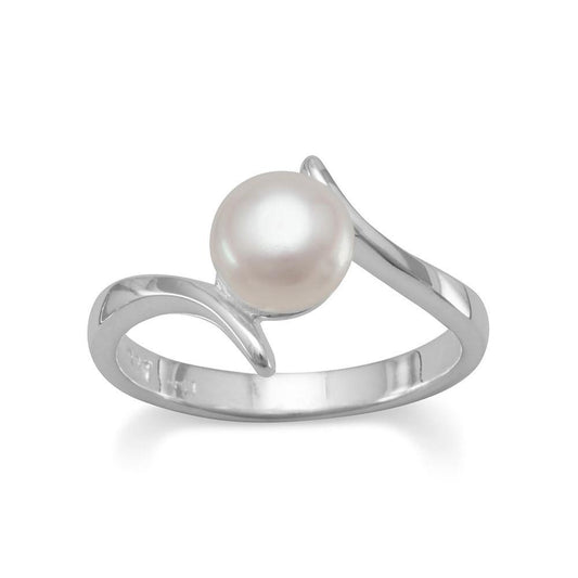 Crossover Design Cultured Freshwater Pearl Ring freeshipping - Higher Class Elegance