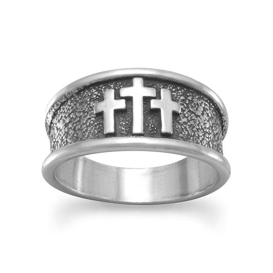 Oxidized Three Cross Ring freeshipping - Higher Class Elegance