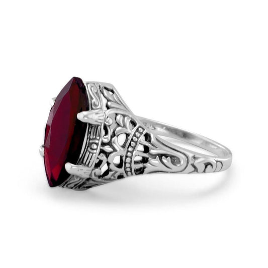 Oxidized Garnet Ring freeshipping - Higher Class Elegance