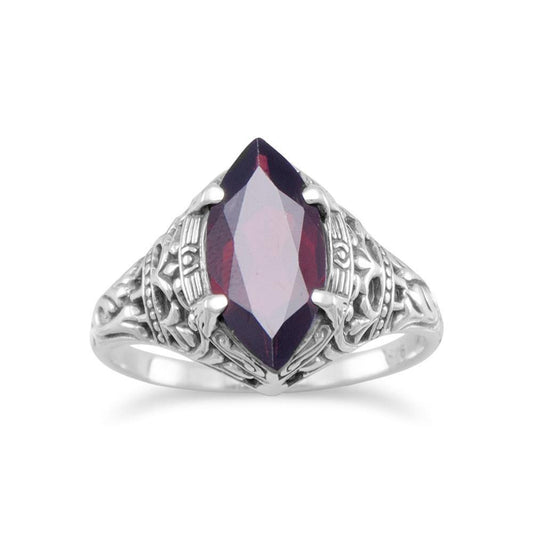 Oxidized Garnet Ring freeshipping - Higher Class Elegance