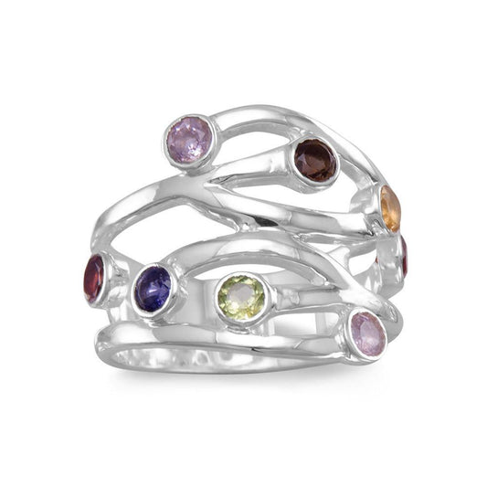 Multistone Open Design Ring freeshipping - Higher Class Elegance