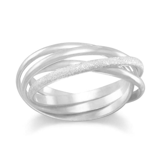 Polished and Stardust MultiBand Ring freeshipping - Higher Class Elegance