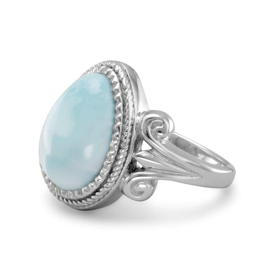 Pear Shape Larimar Ring freeshipping - Higher Class Elegance