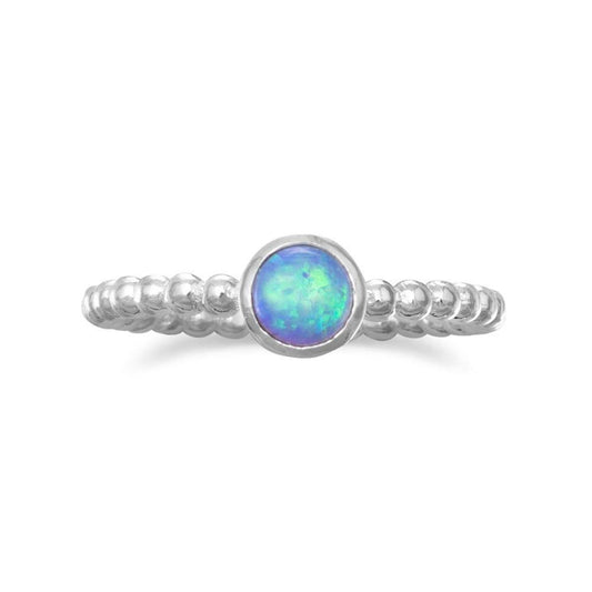 Round Synthetic Opal Ring freeshipping - Higher Class Elegance
