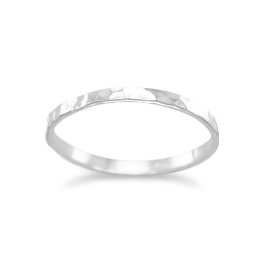 Thin Polished Hammered Band freeshipping - Higher Class Elegance