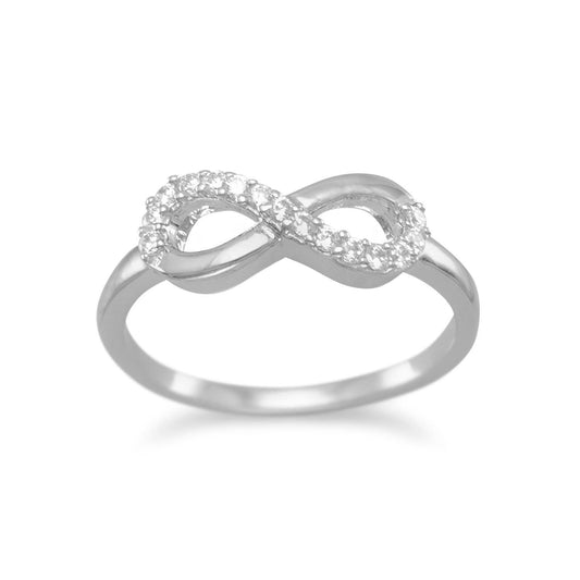 Rhodium Plated CZ Infinity Ring freeshipping - Higher Class Elegance