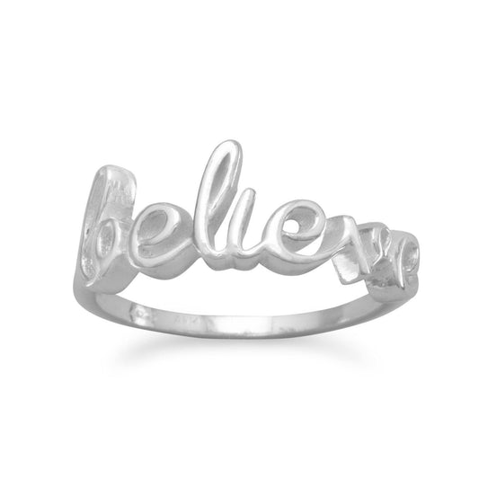 Polished Script "believe" Ring freeshipping - Higher Class Elegance