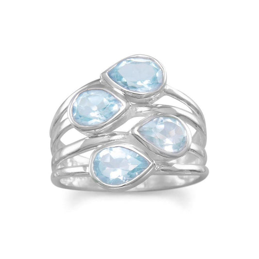 Pear Blue Topaz Ring freeshipping - Higher Class Elegance