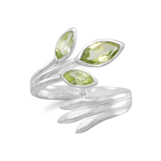 Fan Design Marquise Peridot Wrap Ring freeshipping - Higher Class Elegance