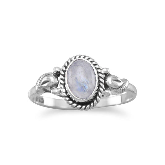 Oxidized Rainbow Moonstone Ring freeshipping - Higher Class Elegance